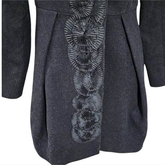 TIBI Black Wool Academia Vintage Vibes Goth‎ Victorian Coat Women's Size 2 - Picture 3 of 10